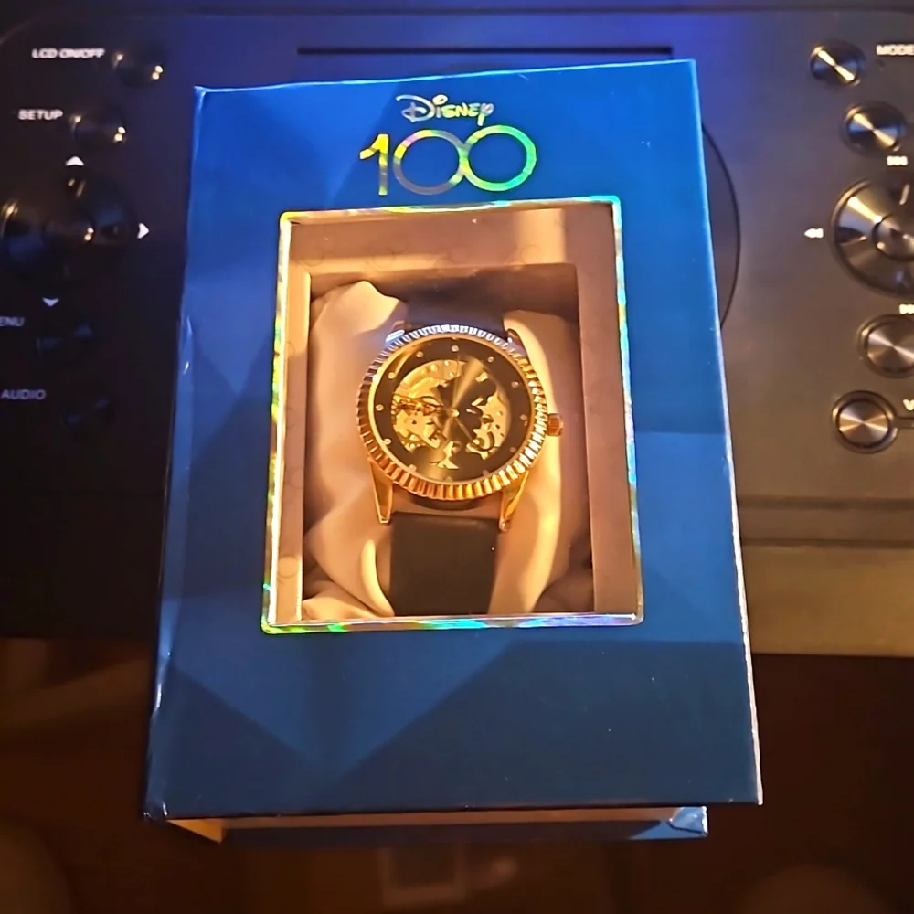 Disney Mickey Mouse 100th Anniversary womens Gold & Black watch